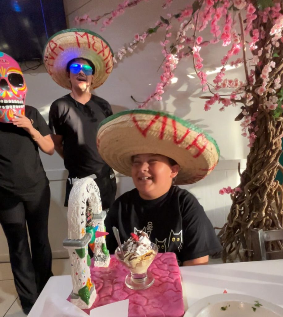 Franklin celebrating his 12th birthday at Las Morritas in Slidell